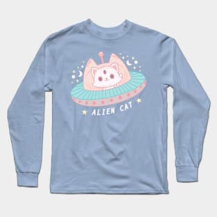 UFO Alien Cat Long Sleeve T-Shirt